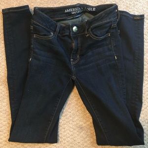 Dark wash low rise AE jeggings